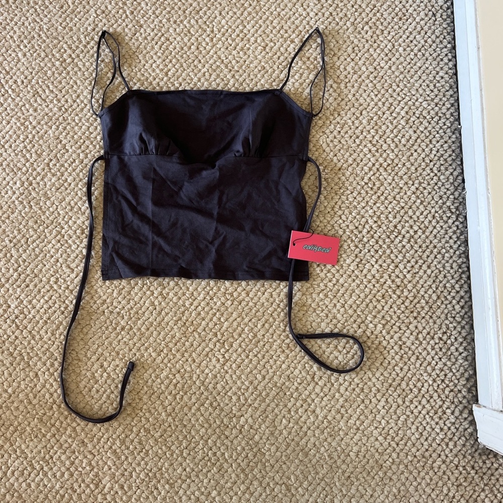 Edikted open back grey top new with tags